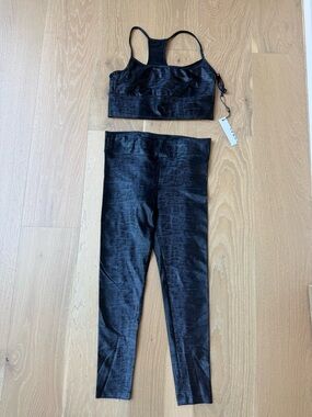 Koral Navy Caiman print high shine active set - matching leggings & top